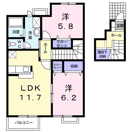 サンライズ新名Ｂの物件間取画像